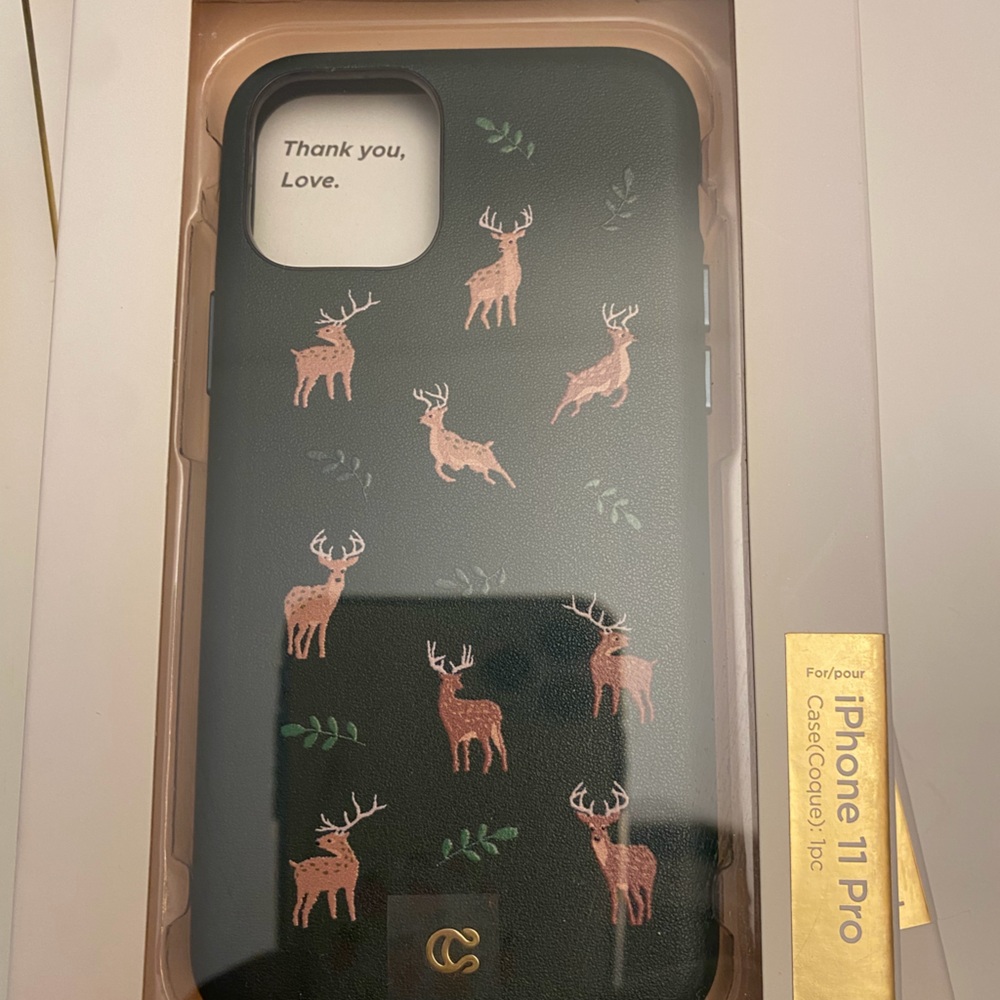 iPhone 11 Pro Case - Black with Pink and Green Design
